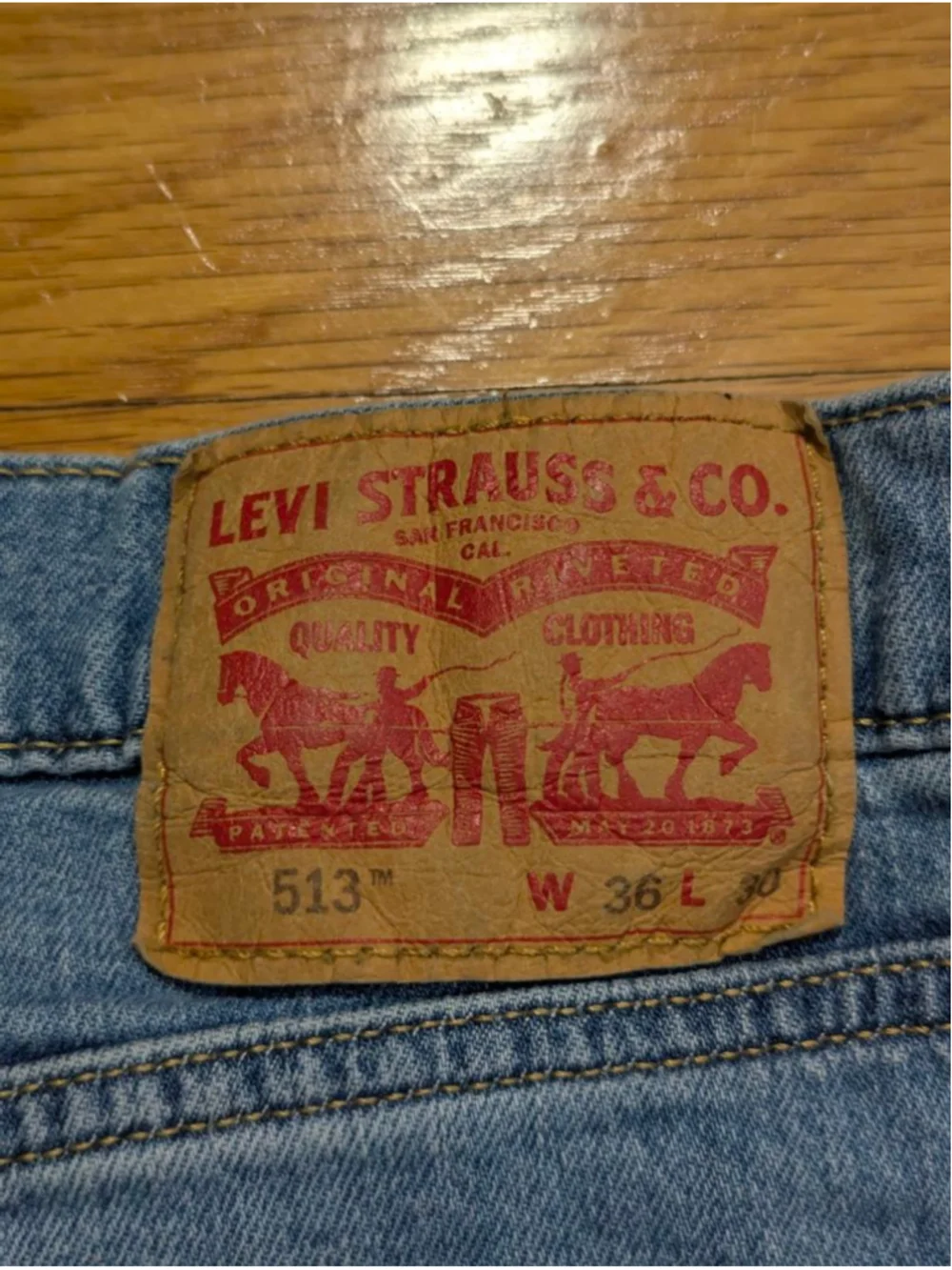 Levi's 513 Straight Jeans 36 x 30 Light Wash